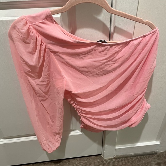 NWT One Shoulder Pink Top - Picture 5 of 7